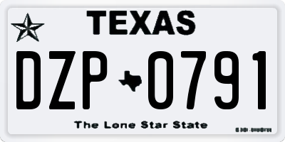TX license plate DZP0791