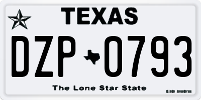 TX license plate DZP0793