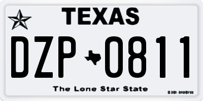 TX license plate DZP0811