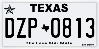 TX license plate DZP0813