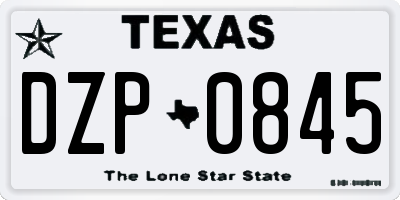 TX license plate DZP0845
