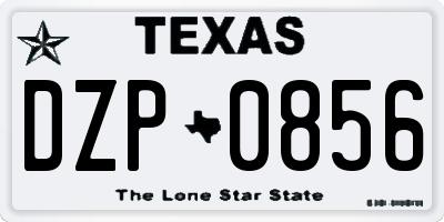 TX license plate DZP0856