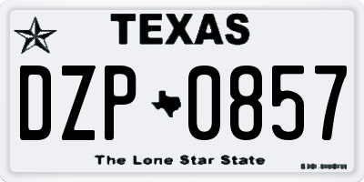 TX license plate DZP0857