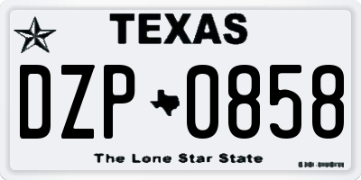TX license plate DZP0858