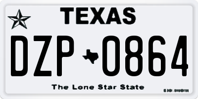 TX license plate DZP0864