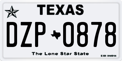 TX license plate DZP0878