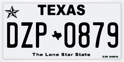 TX license plate DZP0879