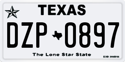 TX license plate DZP0897