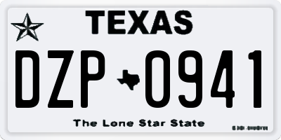 TX license plate DZP0941
