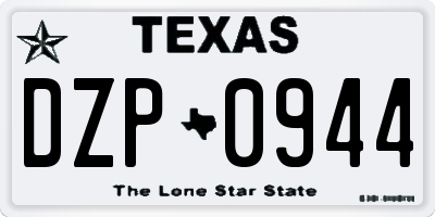 TX license plate DZP0944