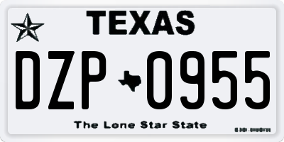 TX license plate DZP0955