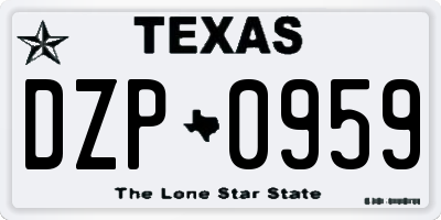 TX license plate DZP0959