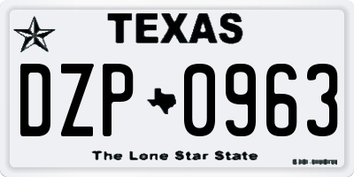TX license plate DZP0963