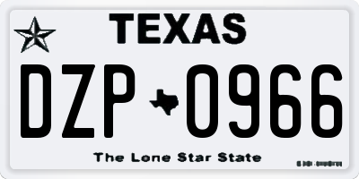 TX license plate DZP0966