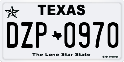 TX license plate DZP0970