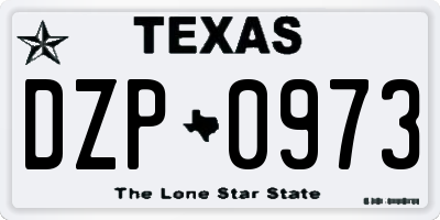 TX license plate DZP0973