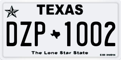 TX license plate DZP1002