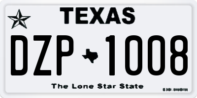 TX license plate DZP1008