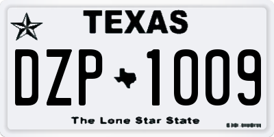 TX license plate DZP1009