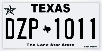 TX license plate DZP1011