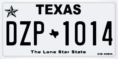 TX license plate DZP1014