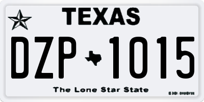 TX license plate DZP1015