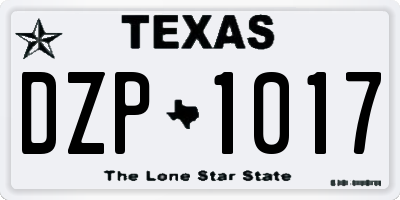 TX license plate DZP1017