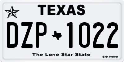 TX license plate DZP1022