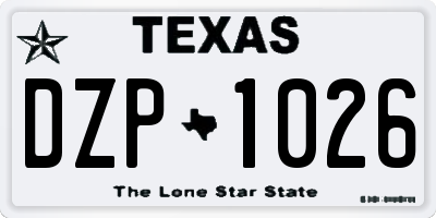 TX license plate DZP1026