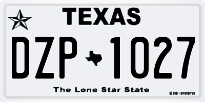 TX license plate DZP1027