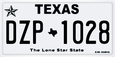 TX license plate DZP1028