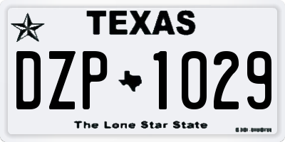 TX license plate DZP1029
