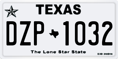 TX license plate DZP1032