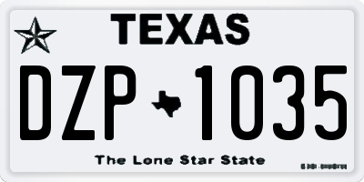 TX license plate DZP1035