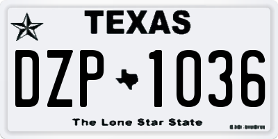 TX license plate DZP1036