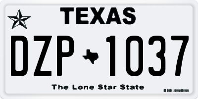 TX license plate DZP1037