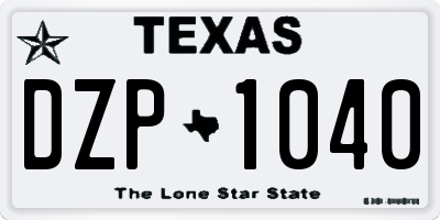 TX license plate DZP1040