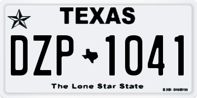 TX license plate DZP1041
