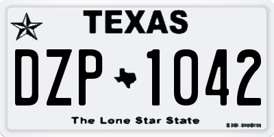 TX license plate DZP1042