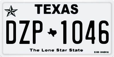 TX license plate DZP1046