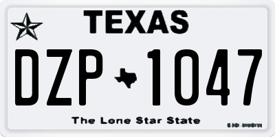 TX license plate DZP1047