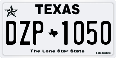 TX license plate DZP1050