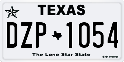 TX license plate DZP1054