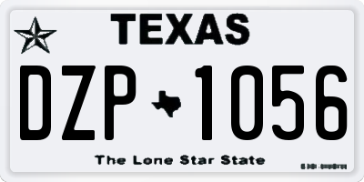 TX license plate DZP1056