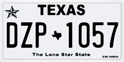 TX license plate DZP1057