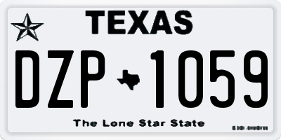 TX license plate DZP1059