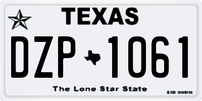 TX license plate DZP1061