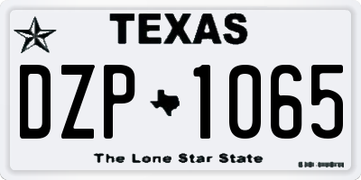 TX license plate DZP1065