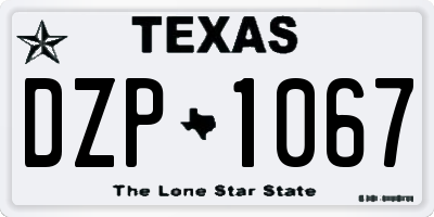 TX license plate DZP1067