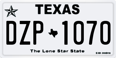 TX license plate DZP1070